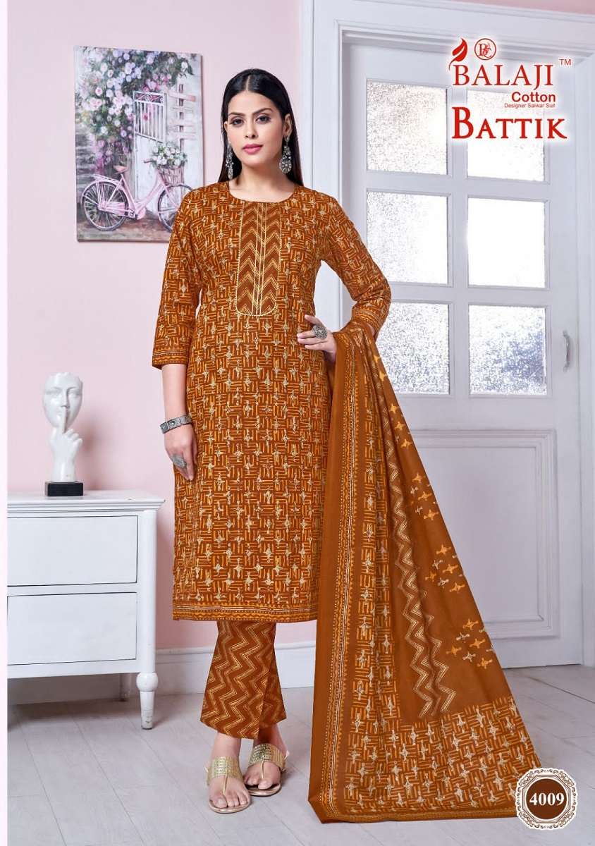 Balaji Battik Cotton Art Work Vol-4 – Dress Material -Wholesale Catalog