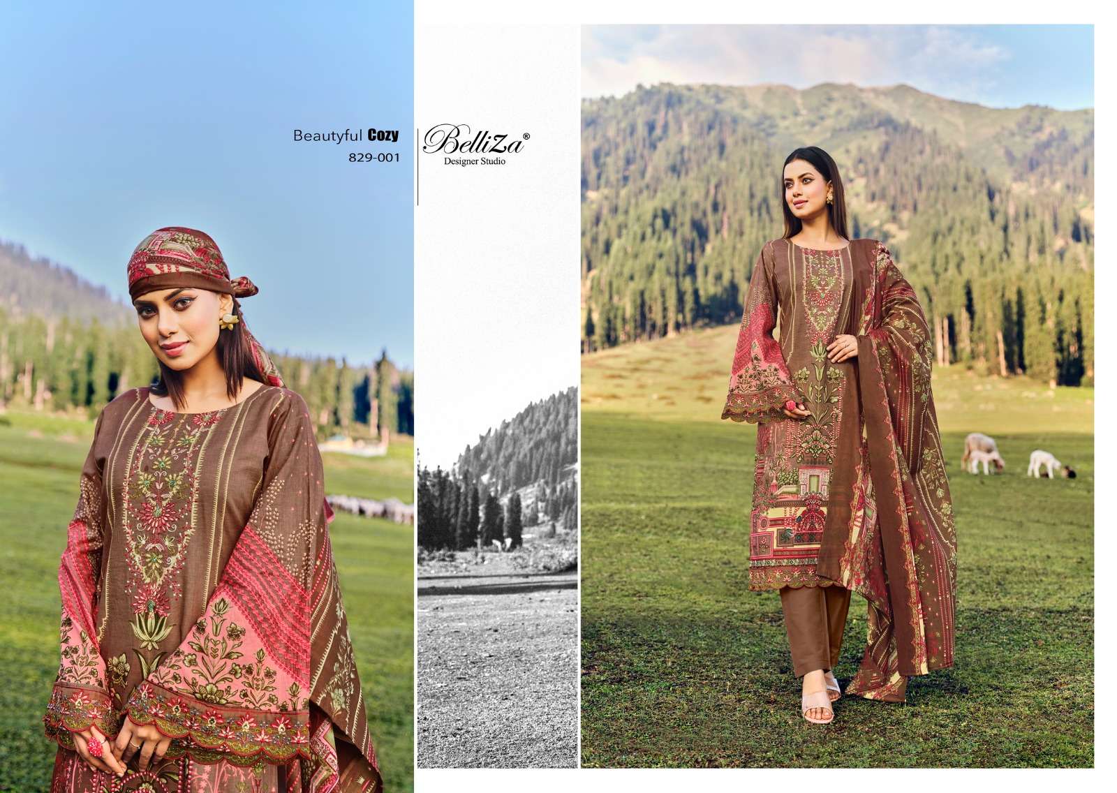 Belliza Aalia Exclusive Embroidery Dress Material Wholesale catalog