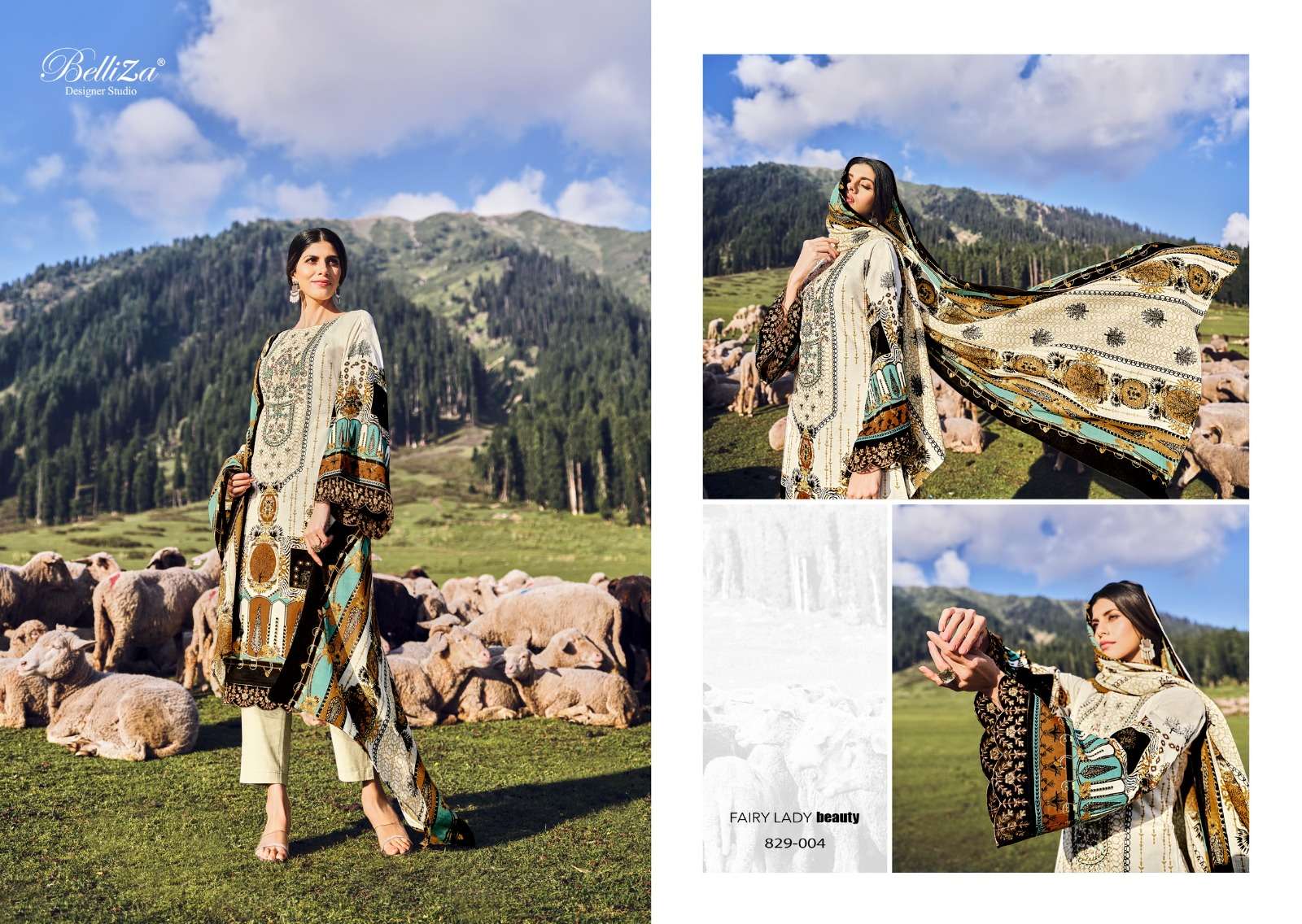 Belliza Aalia Exclusive Embroidery Dress Material Wholesale catalog
