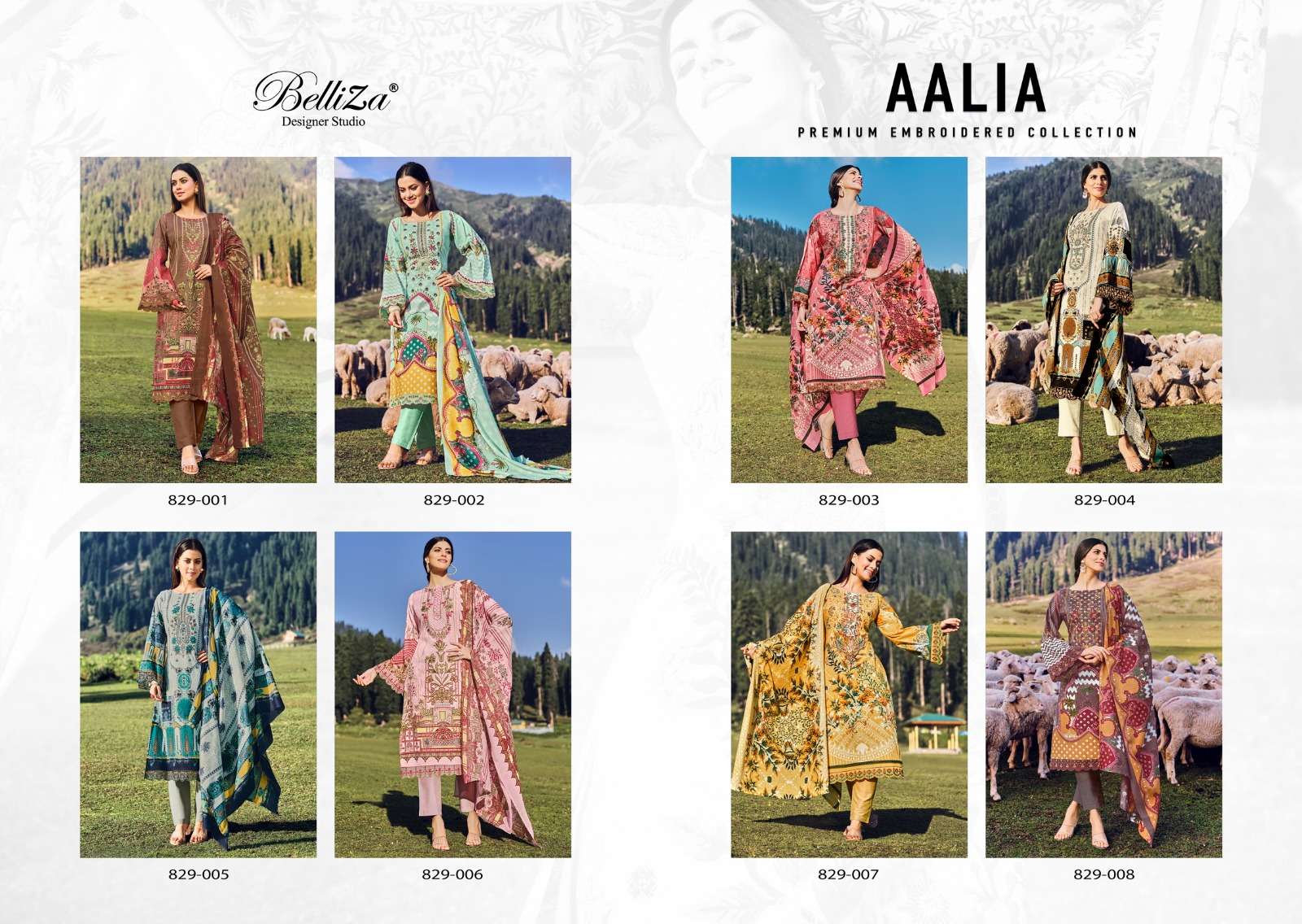Belliza Aalia Exclusive Embroidery Dress Material Wholesale catalog