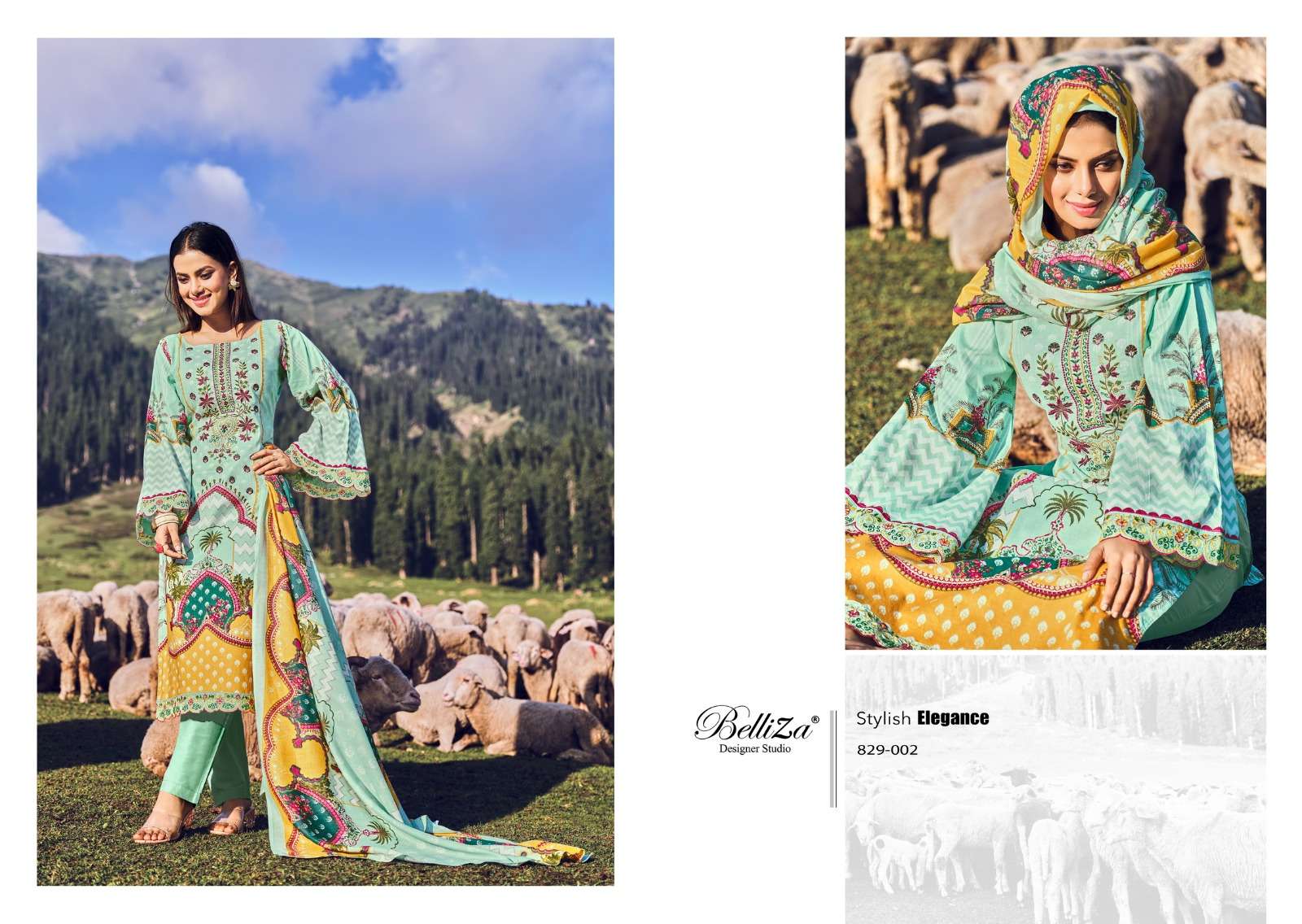 Belliza Aalia Exclusive Embroidery Dress Material Wholesale catalog