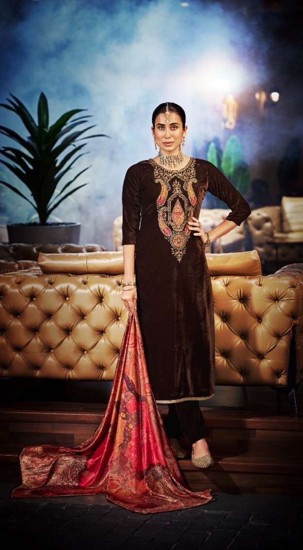 Belliza Farida Exclusive Velevt Dress Material Wholesale catalog