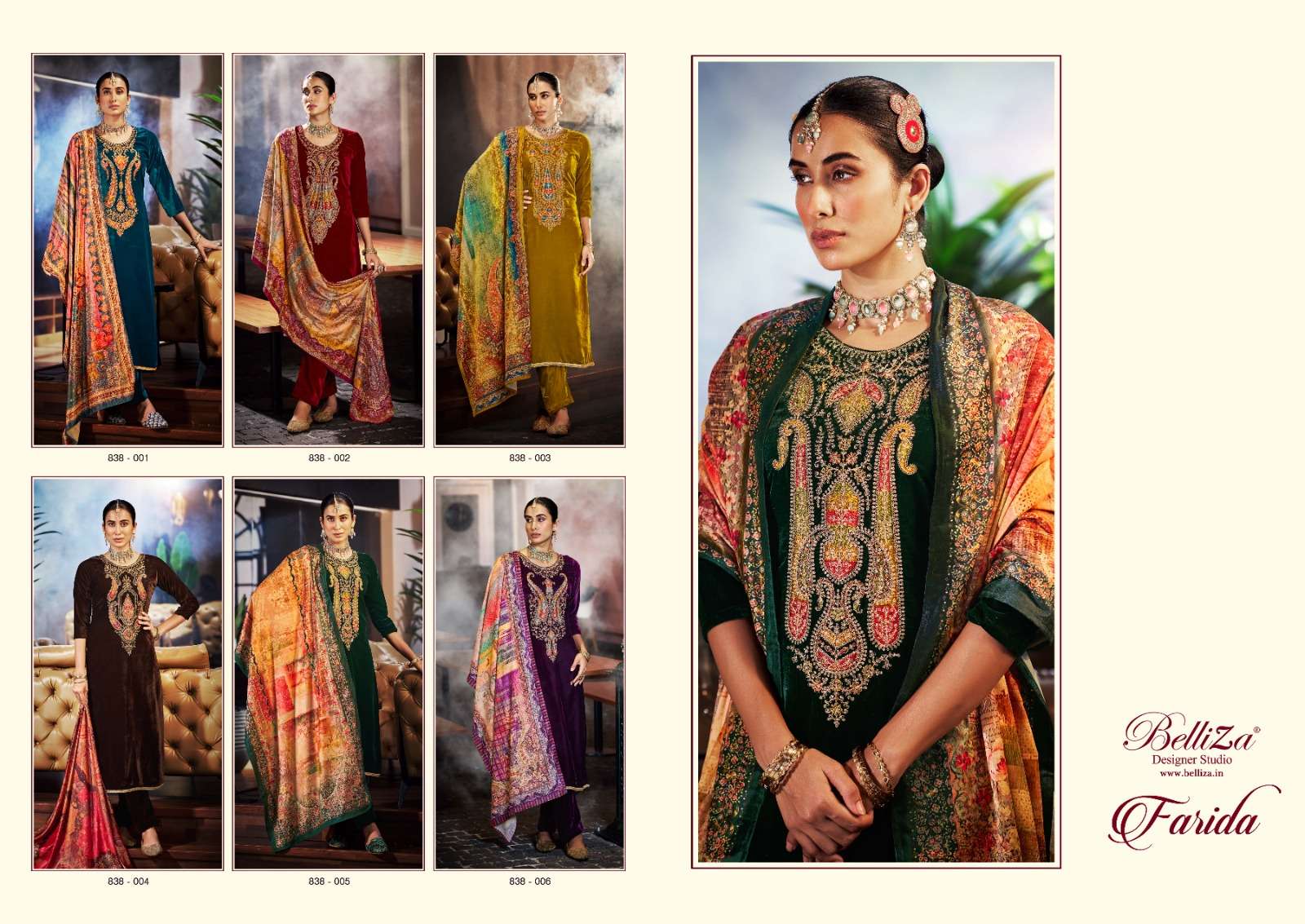 Belliza Farida Exclusive Velevt Dress Material Wholesale catalog