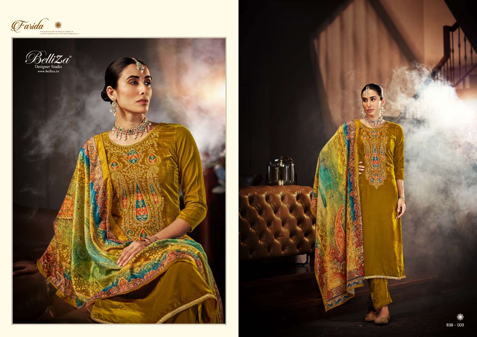 Belliza Farida Exclusive Velevt Dress Material Wholesale catalog