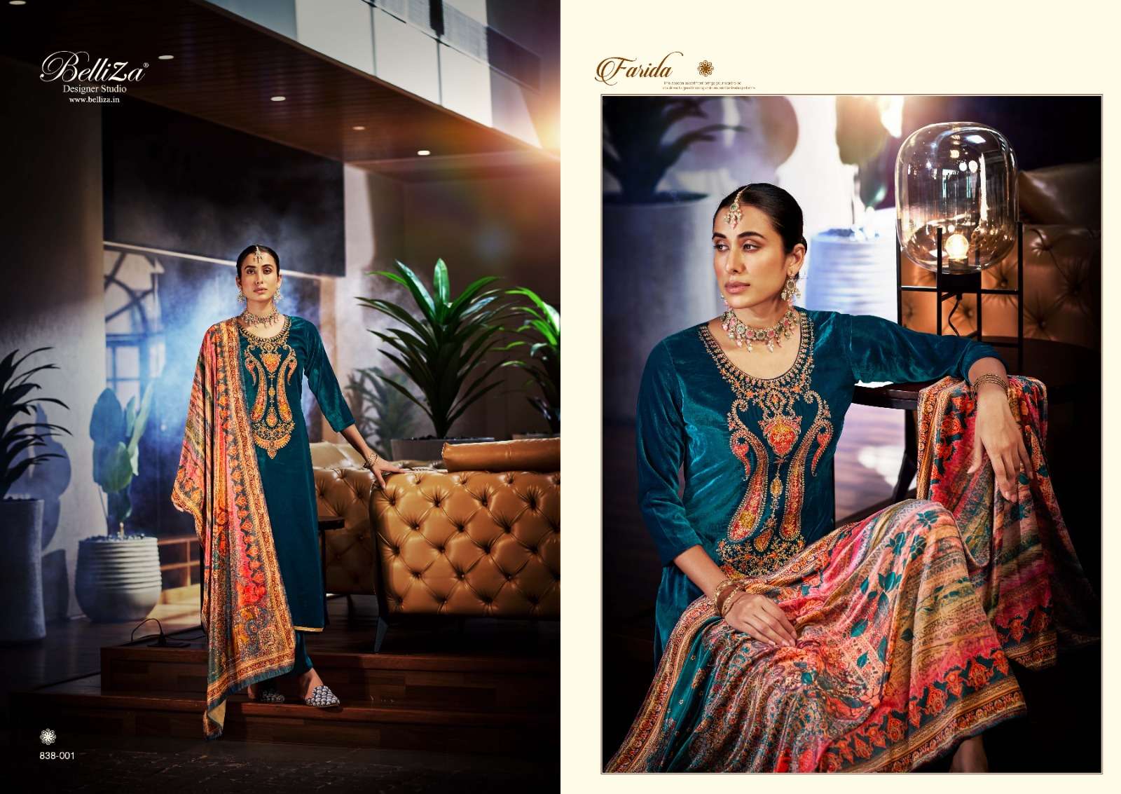 Belliza Farida Exclusive Velevt Dress Material Wholesale catalog