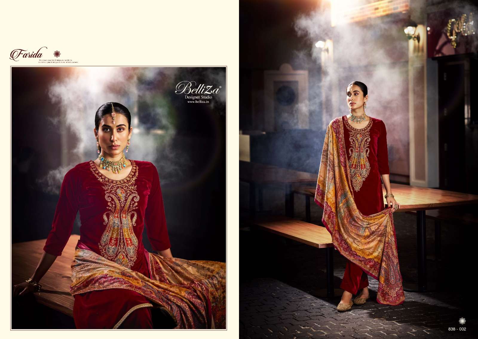 Belliza Farida Exclusive Velevt Dress Material Wholesale catalog