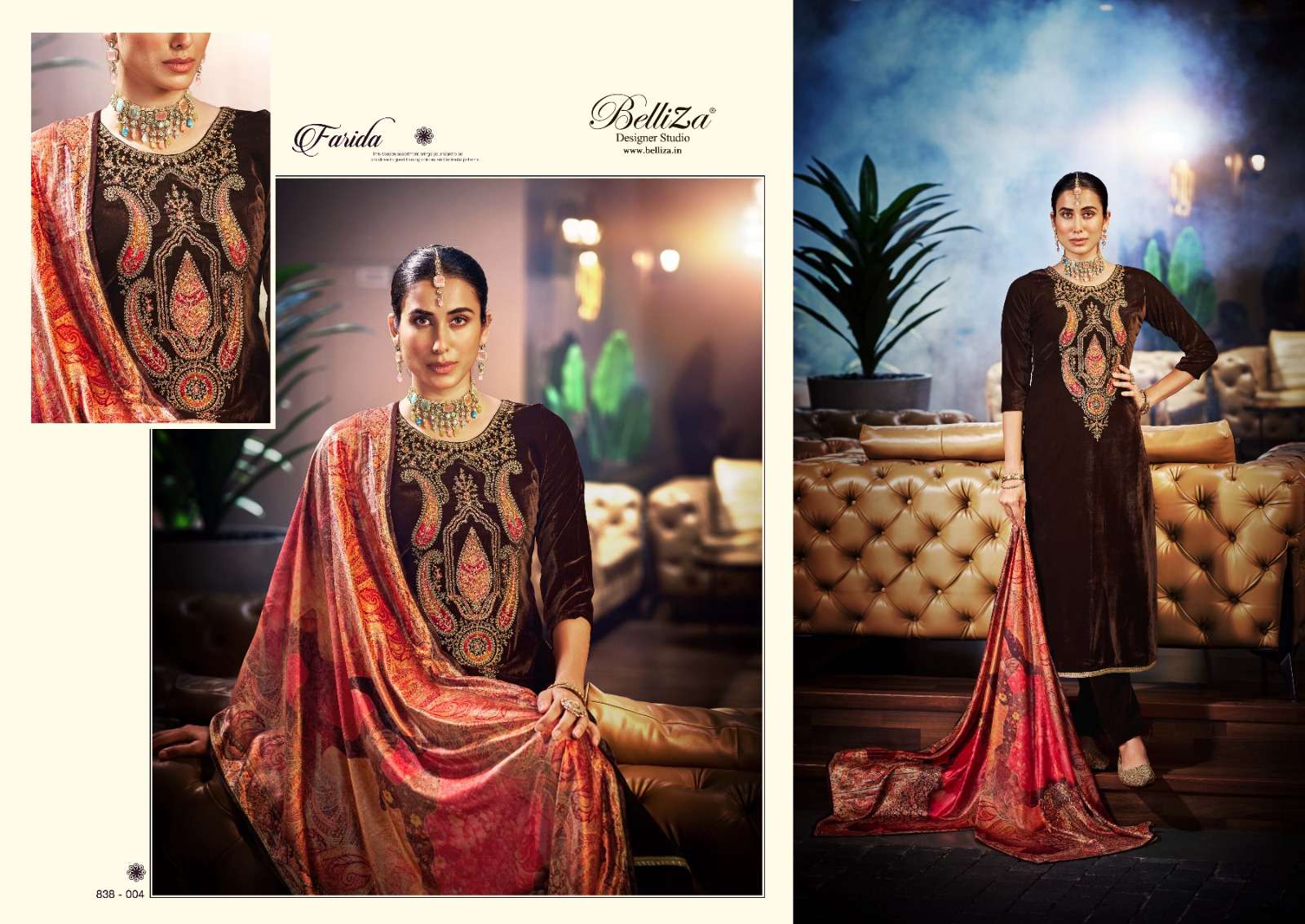 Belliza Farida Exclusive Velevt Dress Material Wholesale catalog