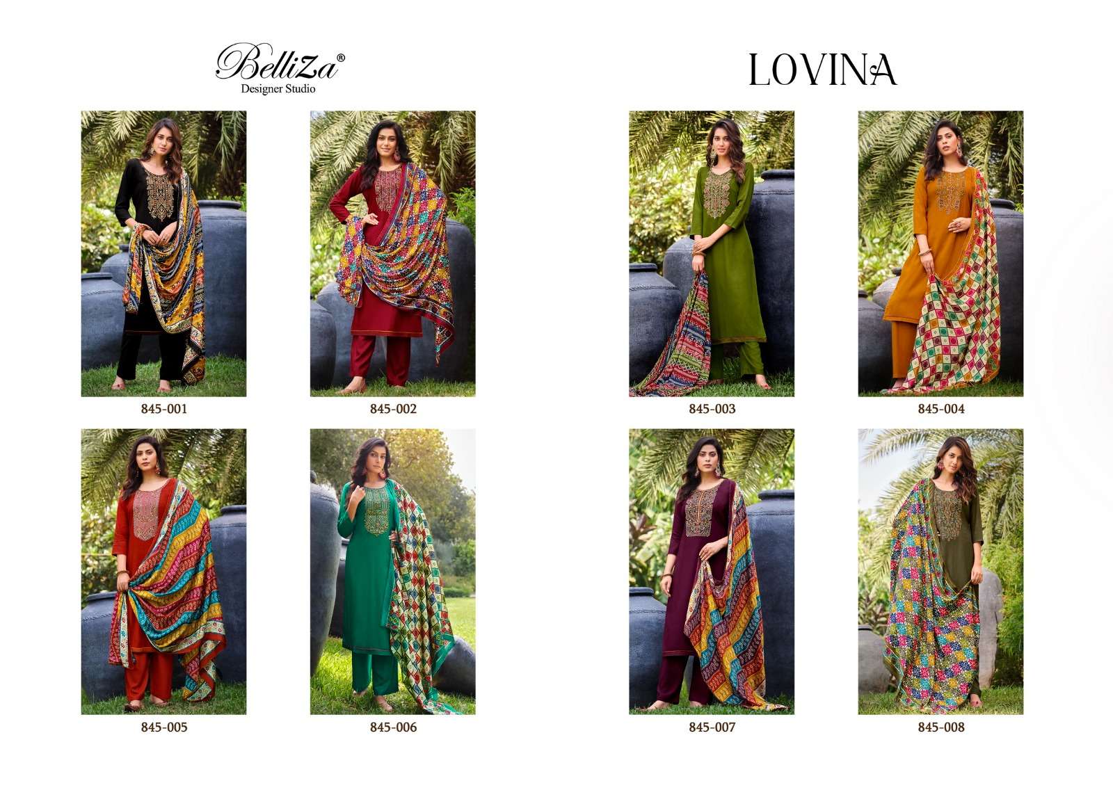 Belliza Lovina Designer Dress Material Wholesale catalog