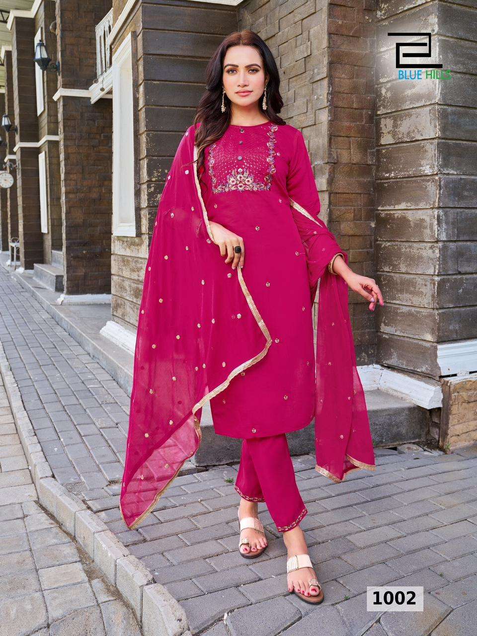 Blue Hills Rasmalai Silk Designer Ready Made Wholesale catalog