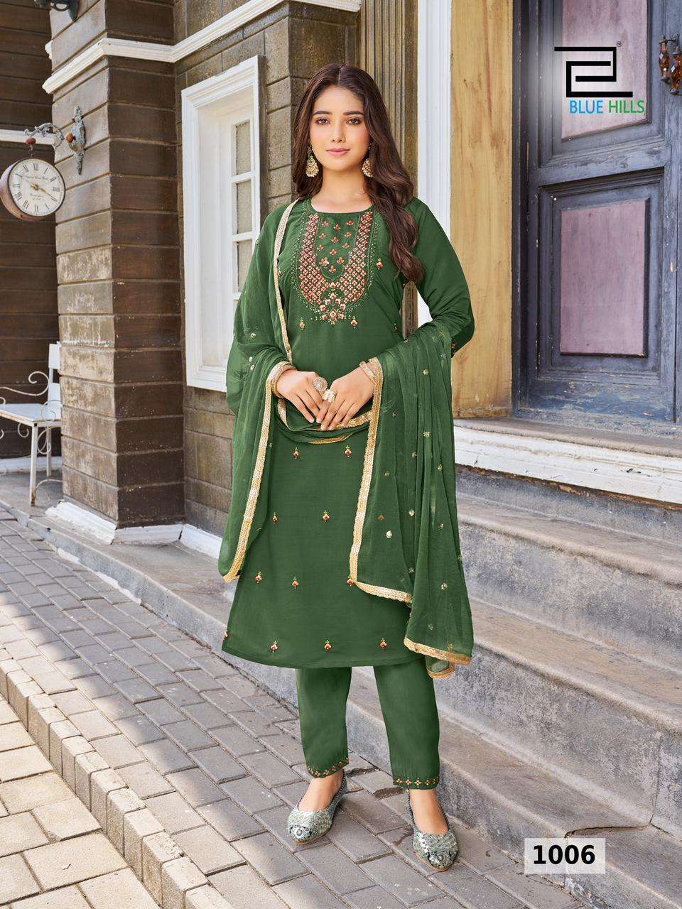 Blue Hills Rasmalai Silk Designer Ready Made Wholesale catalog