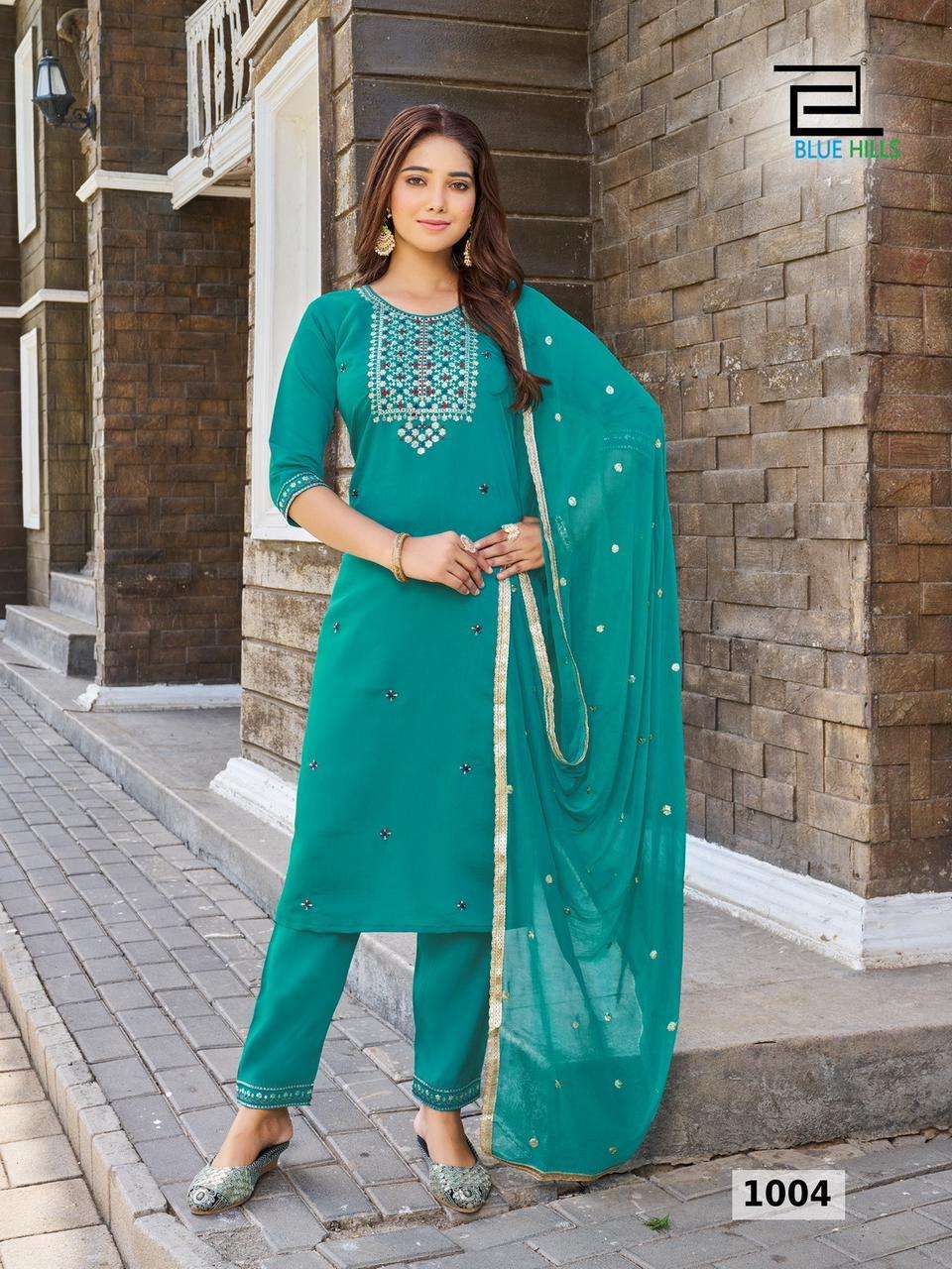Blue Hills Rasmalai Silk Designer Ready Made Wholesale catalog