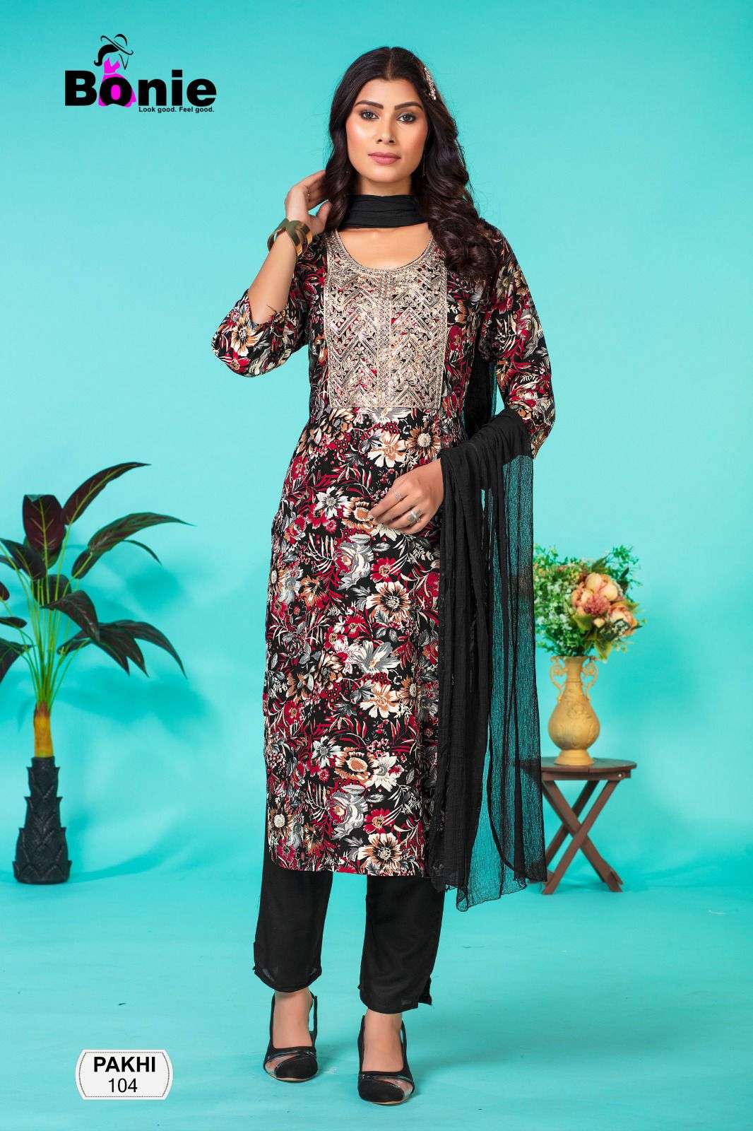 Bonie Pakhi Festive Wear Kurti Pant With Dupatta Wholesale catalog