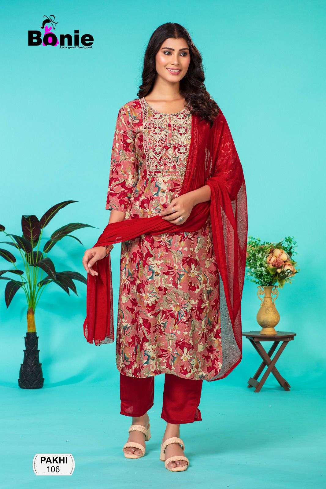 Bonie Pakhi Festive Wear Kurti Pant With Dupatta Wholesale catalog