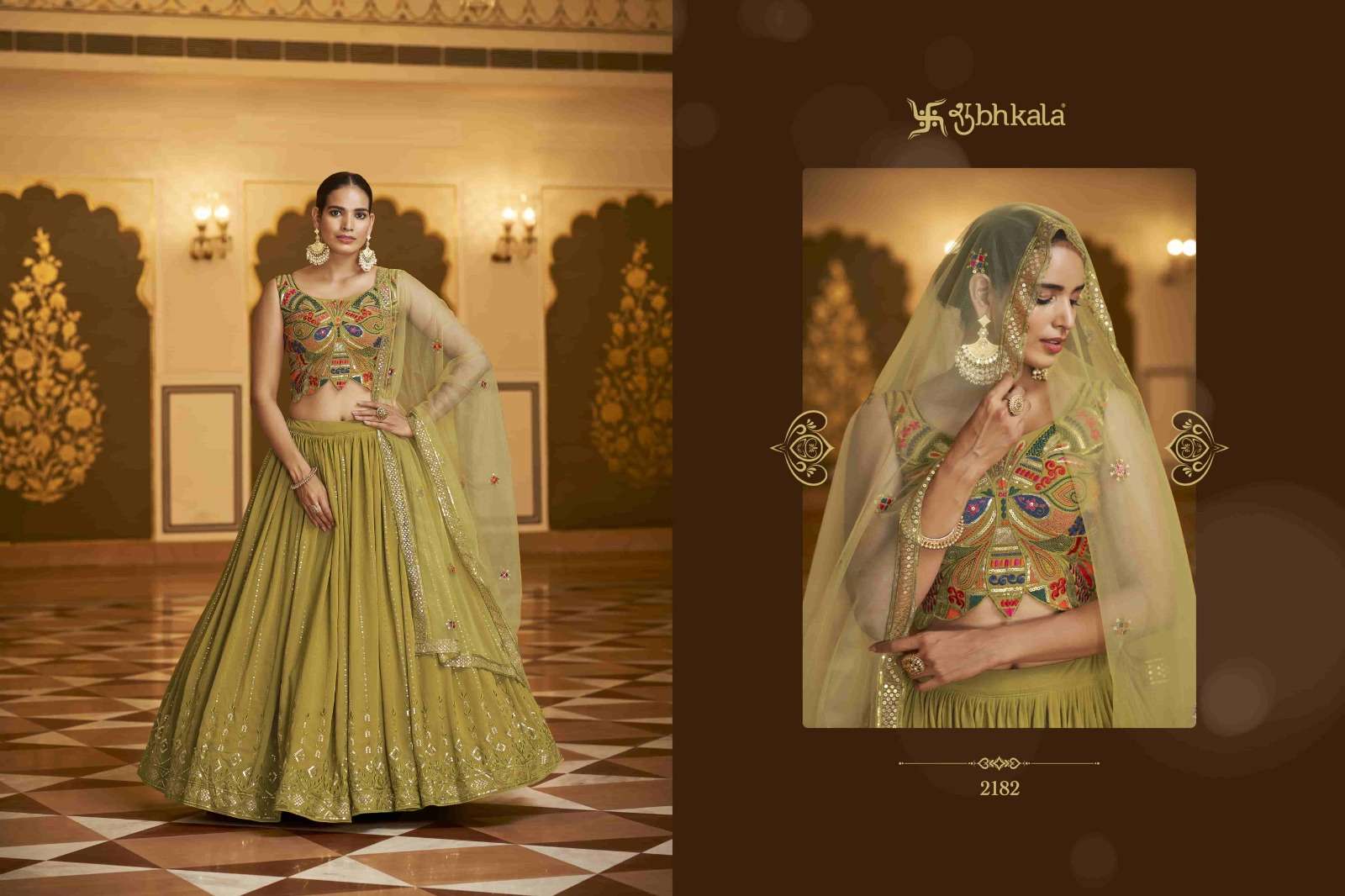BRIDESMAID VOL. 24 2182 Bridal Semi Stitched Lehenga Choli 