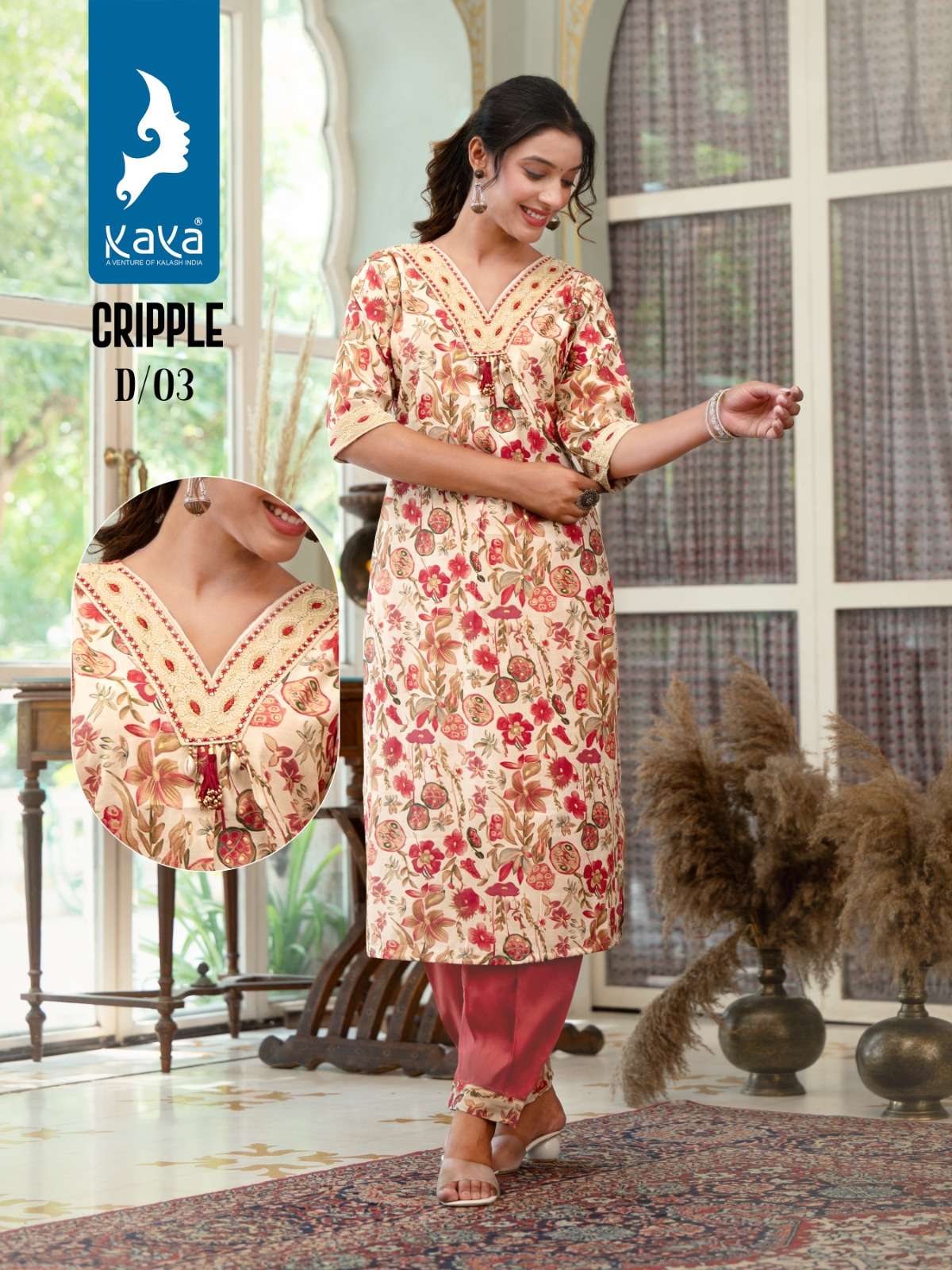 Cripple Afghani chanderi Modal Print Kurti Wholesale catalog