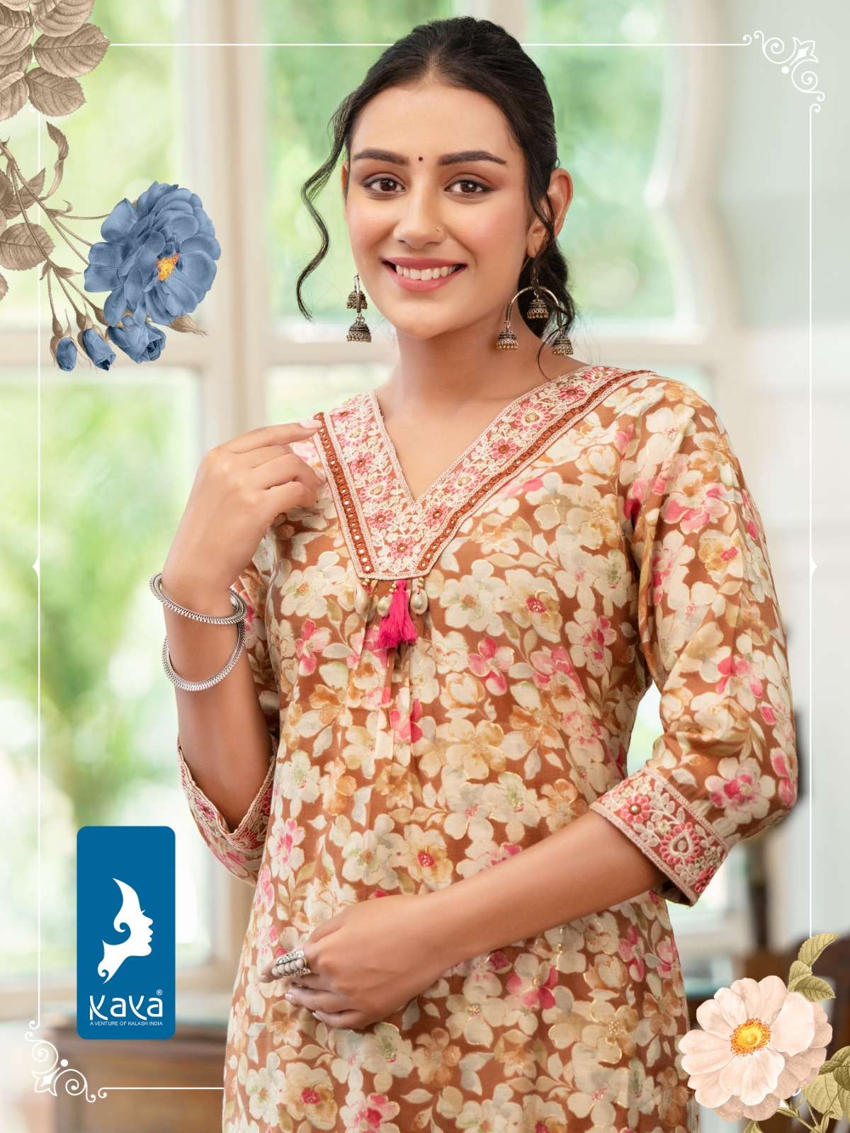 Cripple Afghani chanderi Modal Print Kurti Wholesale catalog