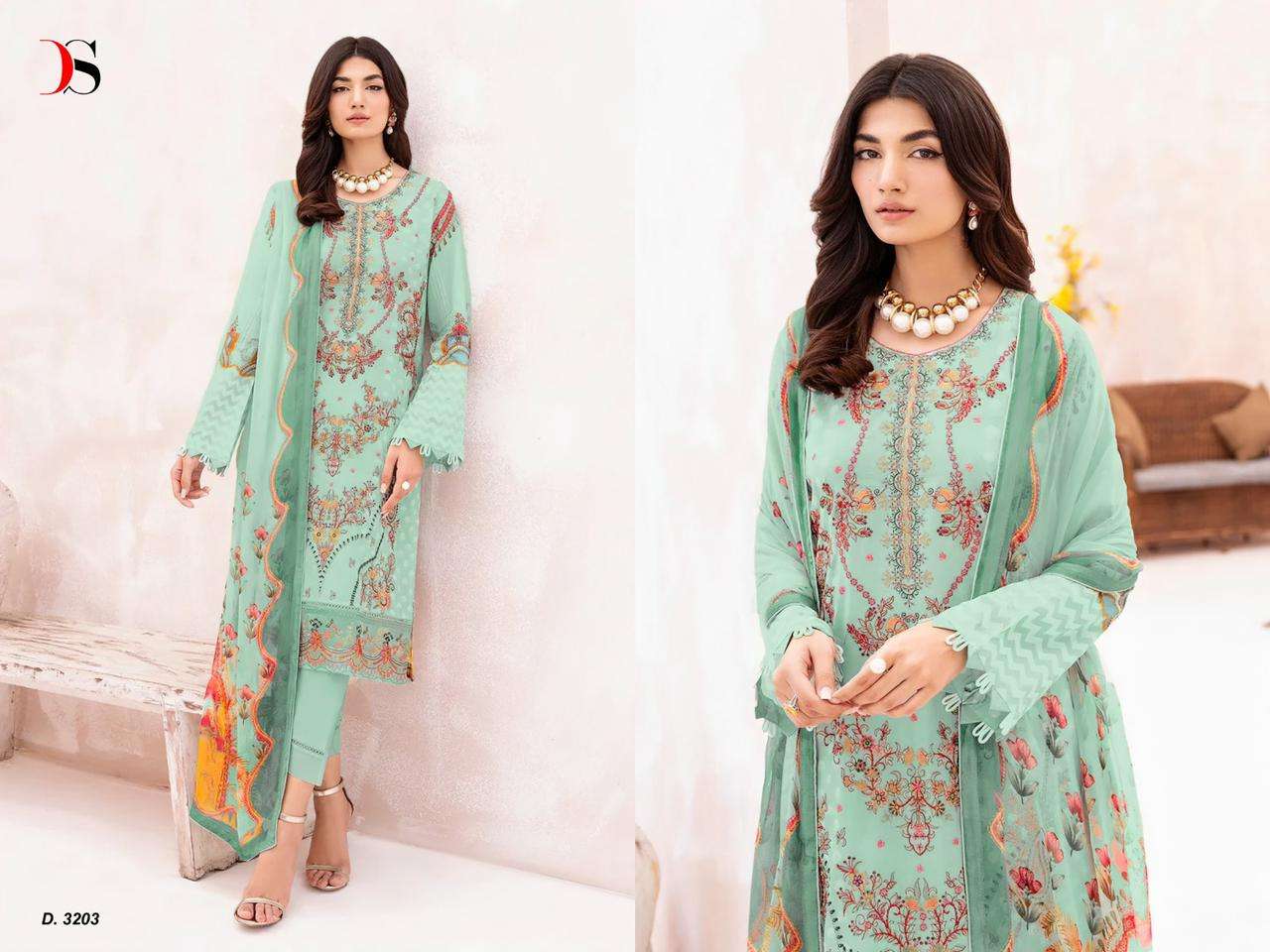 Deepsy Cheveron Vol 9 Chiffon Dupatta Pakistani Salwar Suits Wholesale catalog