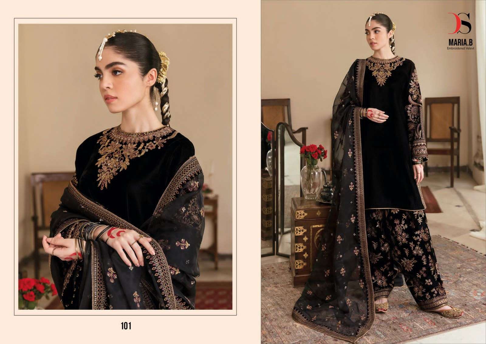 Deepsy Maria B Embroidered Velvet Pakistani Salwar Kameez Wholesale catalog