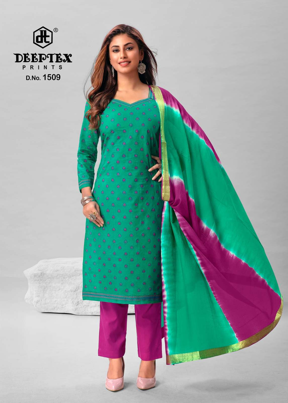 Deeptex Traditional Vol 15 Cotton Designer Dress Material Wholesale catalog