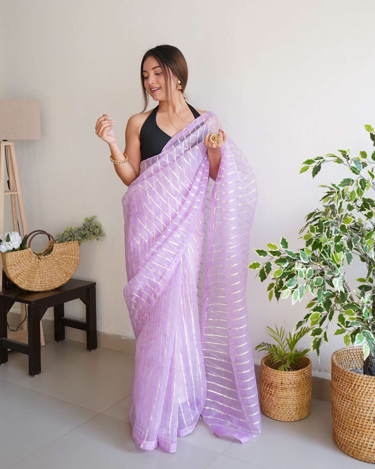 Devika 1 Lace Border Organza Fancy Saree Wholesale catalog
