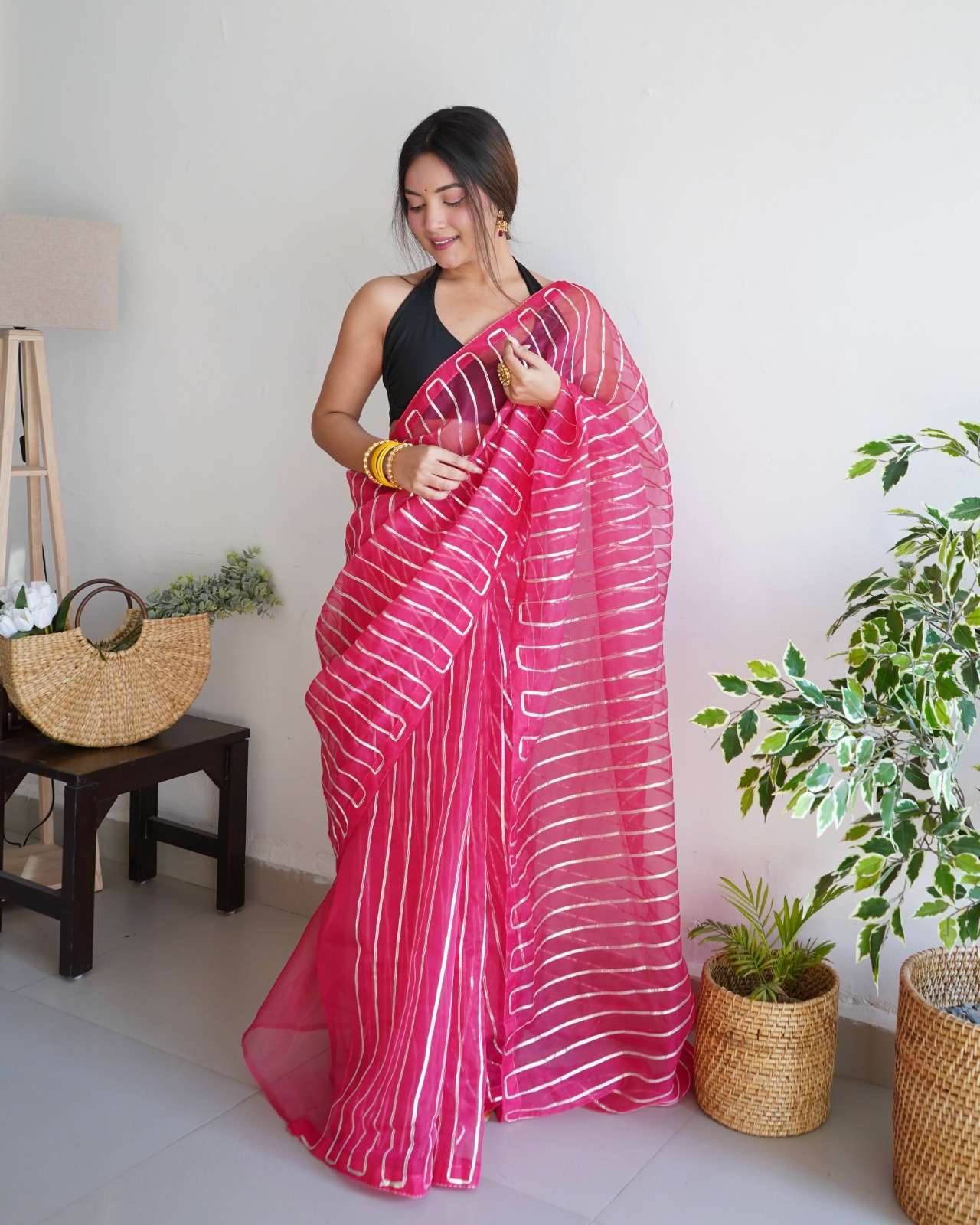 Devika 1 Lace Border Organza Fancy Saree Wholesale catalog