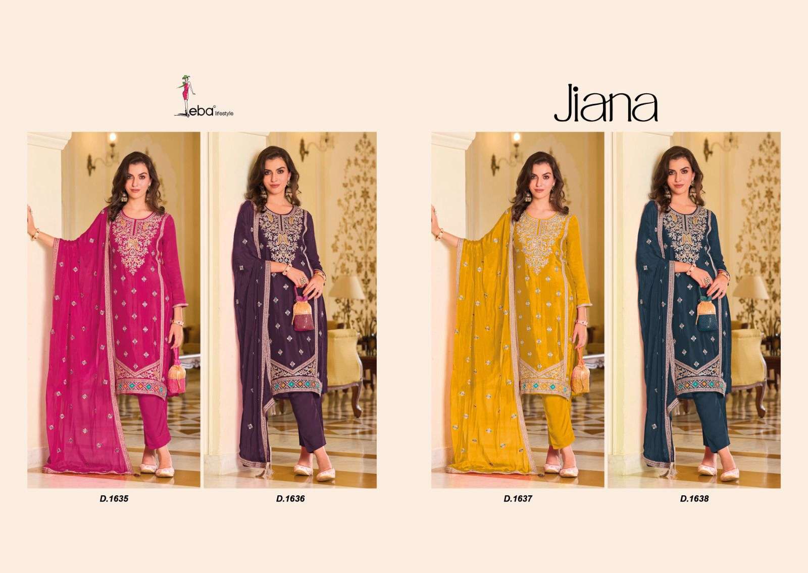 Eba Jiana Premium Silk Designer Salwar Kameez Wholesale catalog