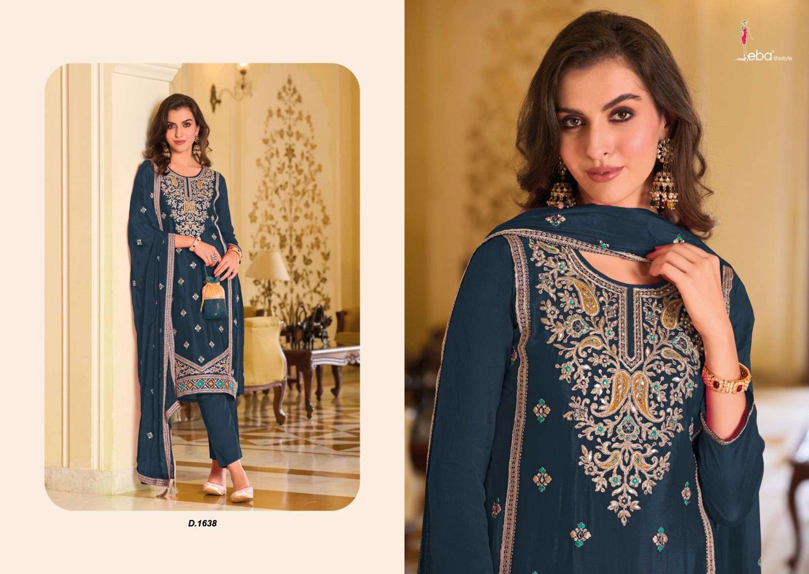 Eba Jiana Premium Silk Designer Salwar Kameez Wholesale catalog