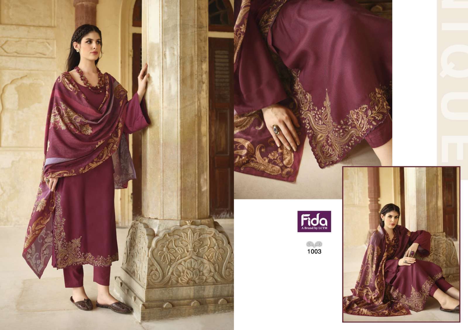 Fida Aliza 1 Premium Embroidery Dress Material Wholesale catalog