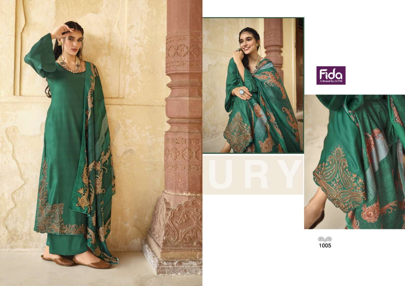 Fida Aliza 1 Premium Embroidery Dress Material Wholesale catalog