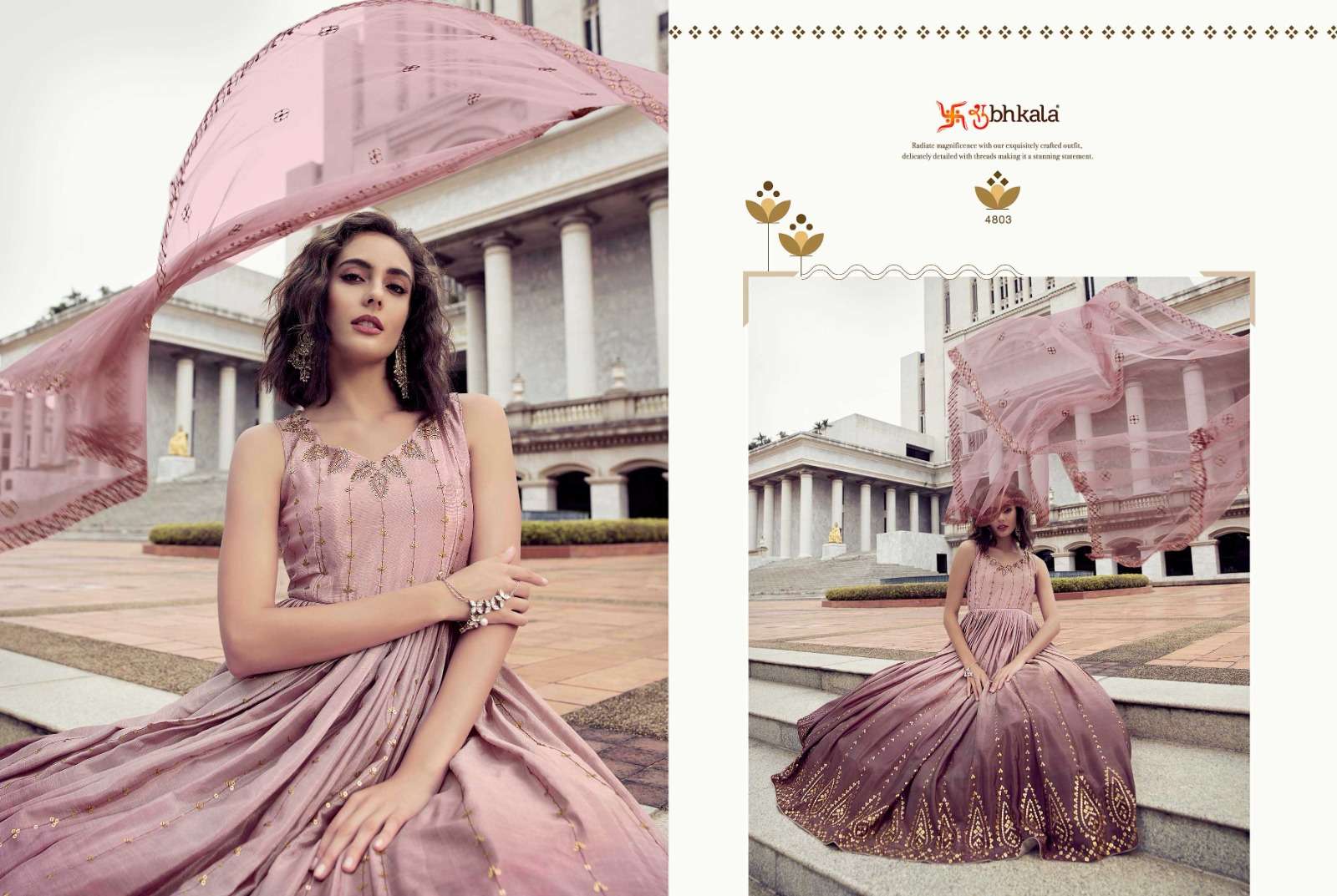 FLORY VOL. 25 Sequince Embroidered Work Anarkali Gown Kurti Wholesale catalog