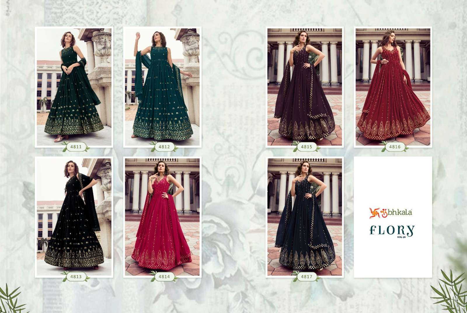 FLORY VOL. 26 Exclusive Sequince Embroidered Work Anarkali Gown Kurti Wholesale catalog