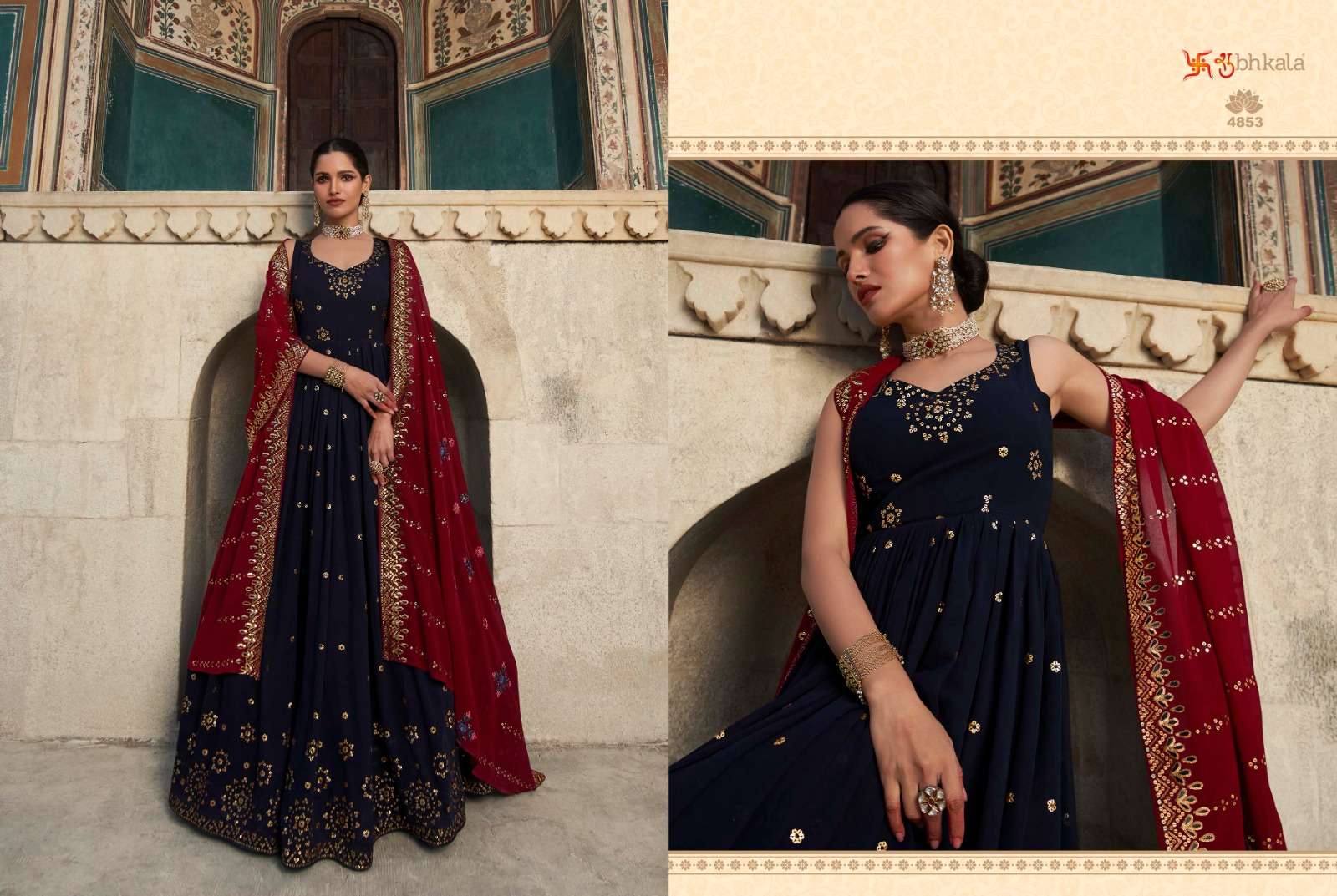 FLORY VOL. 29 Sequince Embroidered Work Anarkali Gown Kurti Wholesale catalog