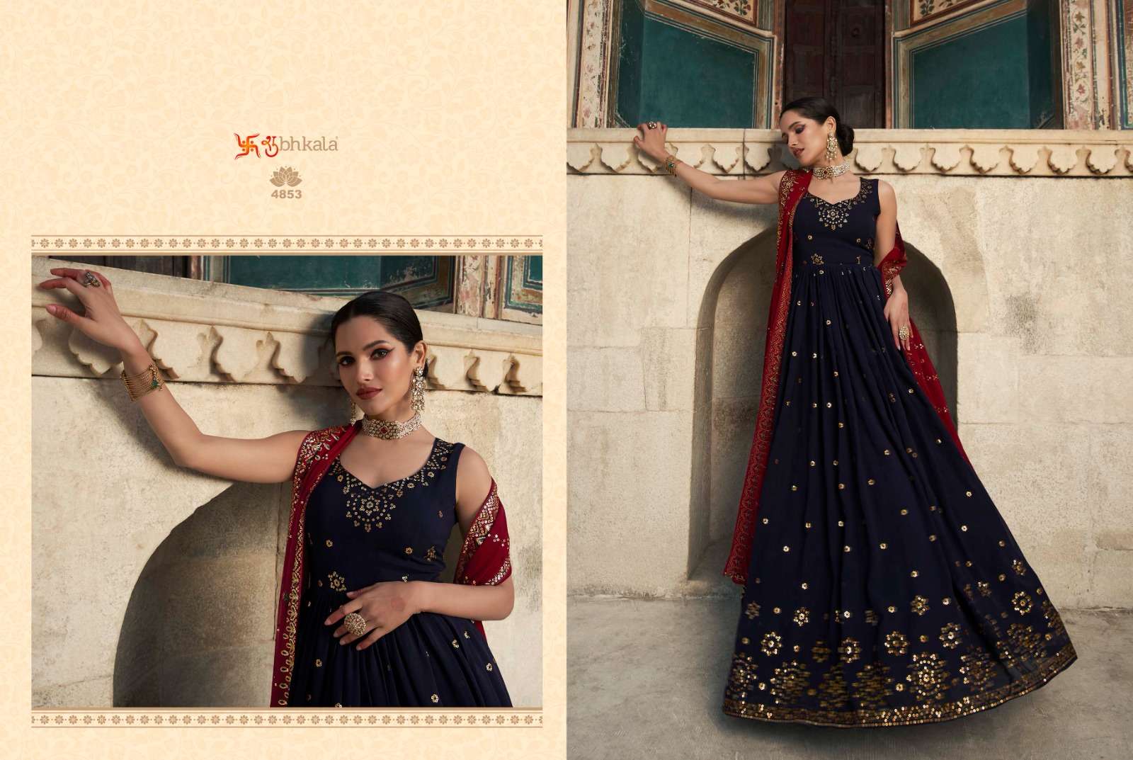 FLORY VOL. 29 Sequince Embroidered Work Anarkali Gown Kurti Wholesale catalog