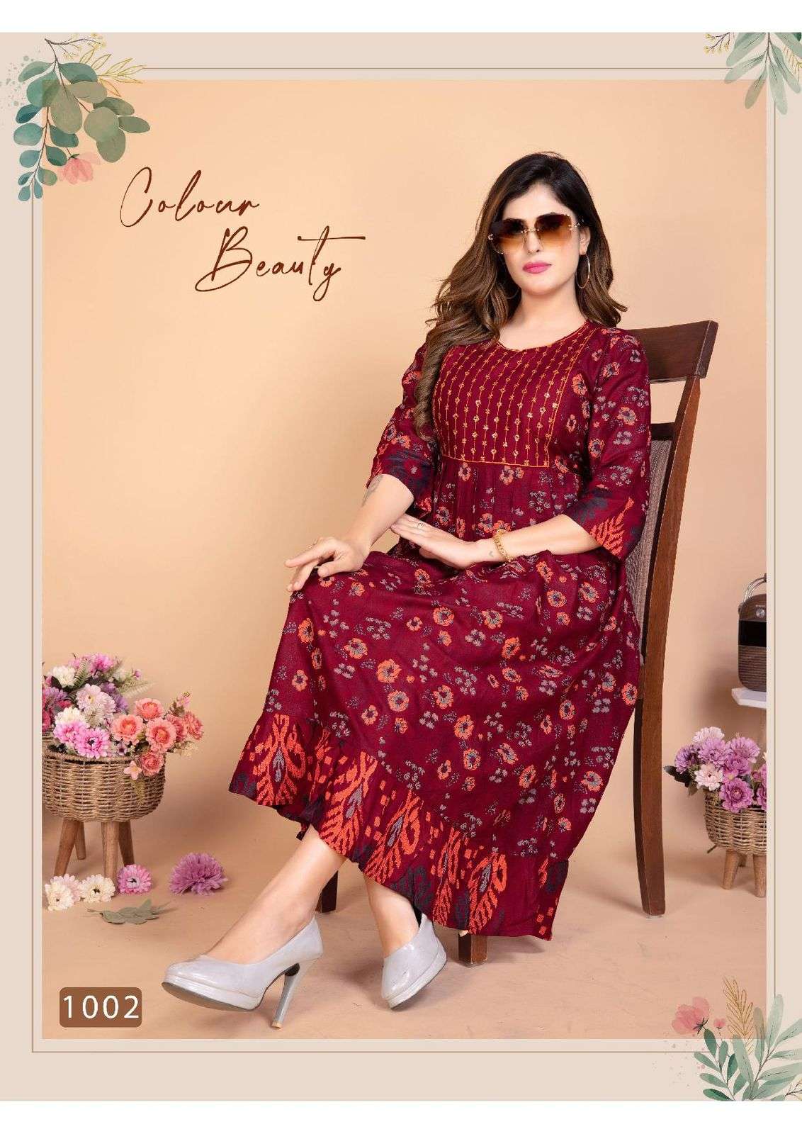 Golden Color Beauty Rayon Sequence Work Designer Kurti Wholesale catalog