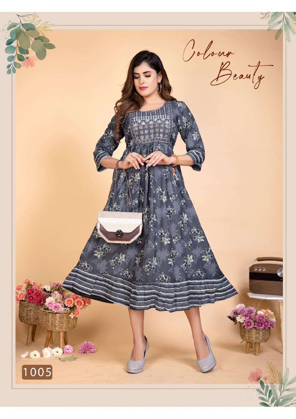 Golden Color Beauty Rayon Sequence Work Designer Kurti Wholesale catalog