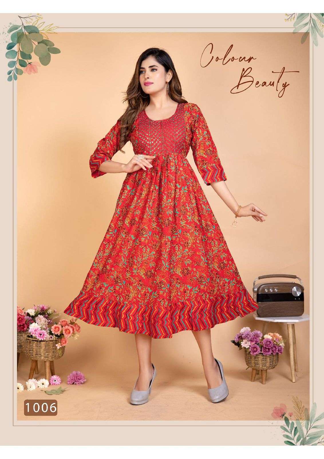Golden Color Beauty Rayon Sequence Work Designer Kurti Wholesale catalog