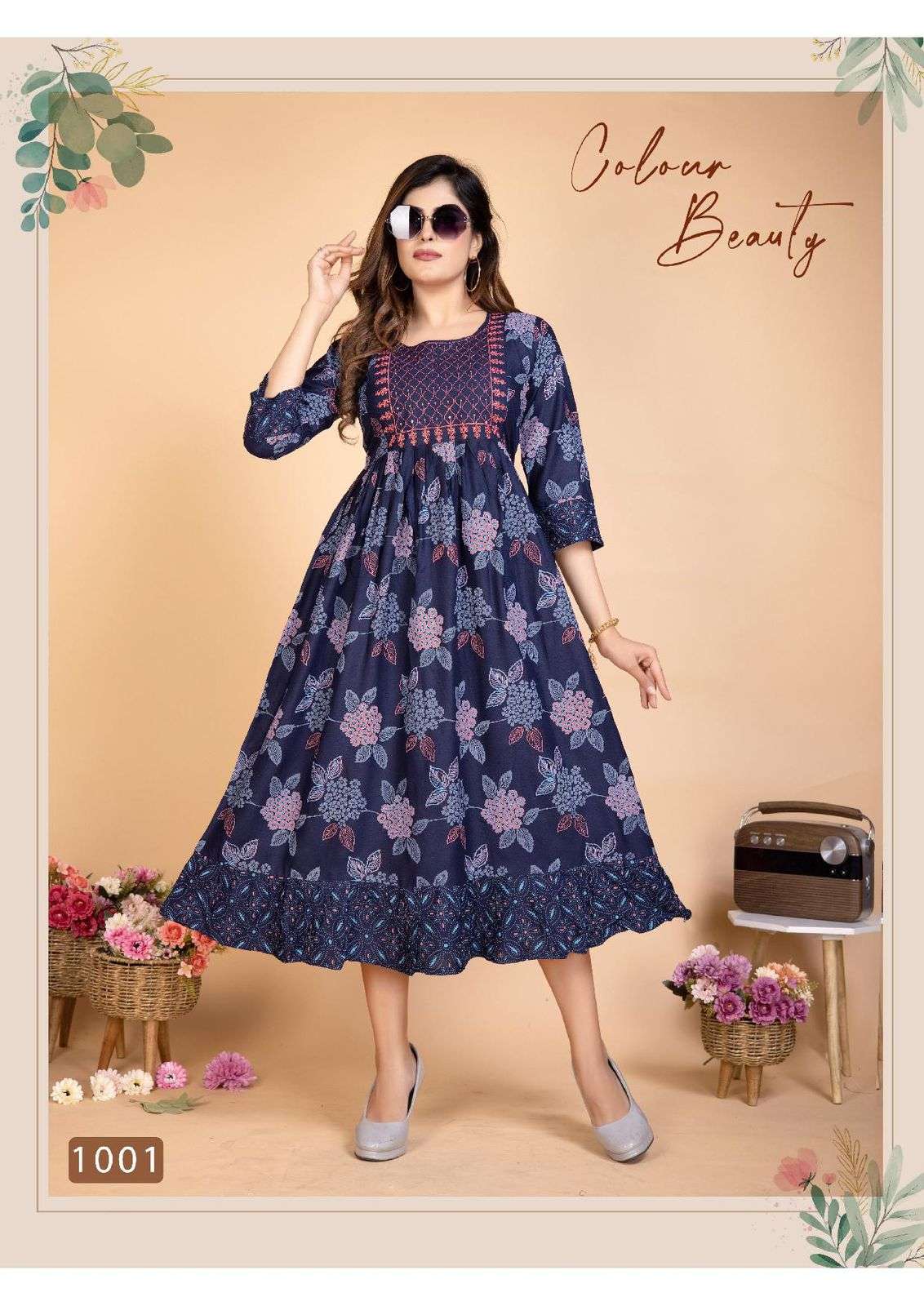 Golden Color Beauty Rayon Sequence Work Designer Kurti Wholesale catalog