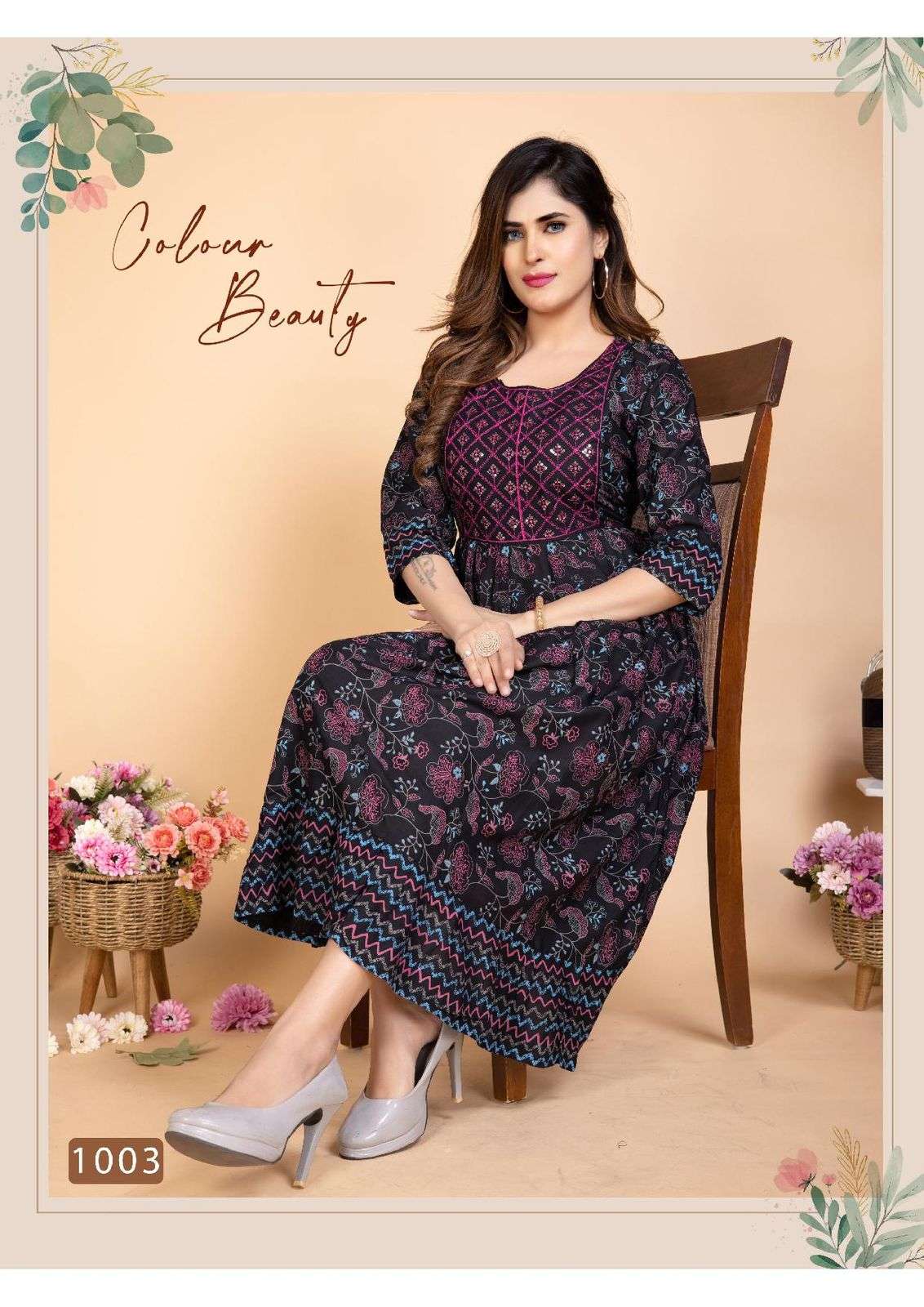 Golden Color Beauty Rayon Sequence Work Designer Kurti Wholesale catalog