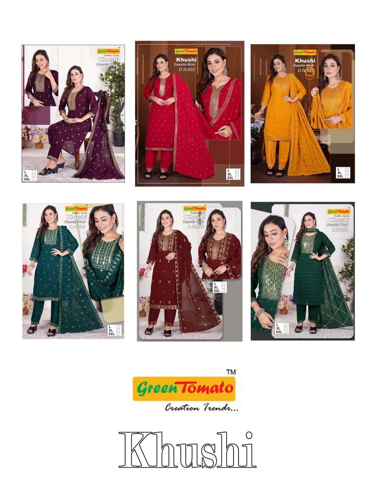Green KHUSHI Kurti Wholesale catalog