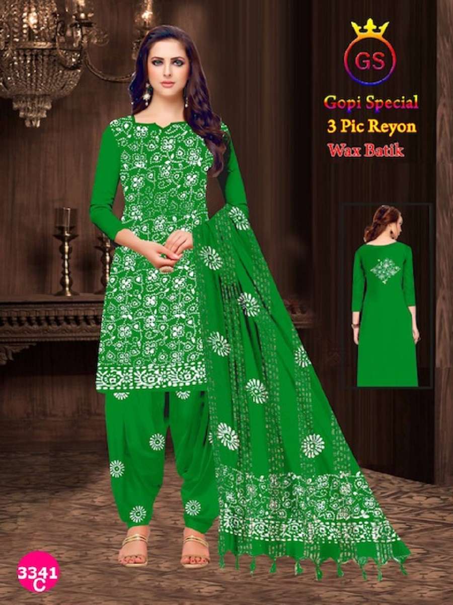 GS Rayon Gopi Wax Batic -Dress Material -Wholesale Catalog