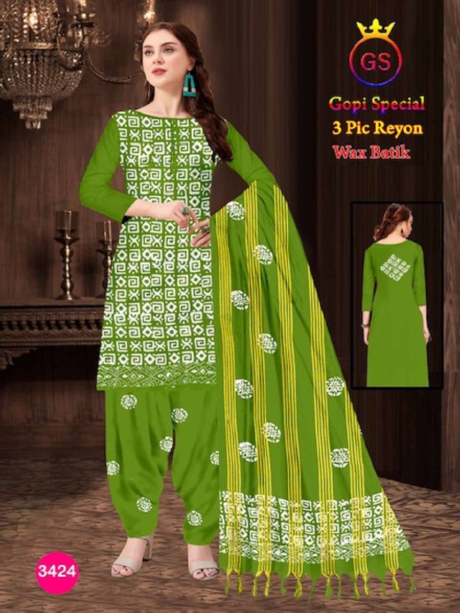 GS Rayon Gopi Wax Batic -Dress Material -Wholesale Catalog