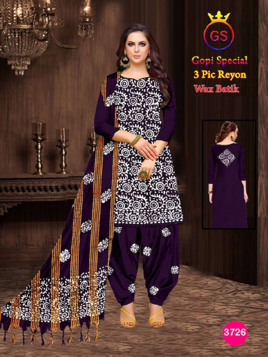 GS Rayon Gopi Wax Batic -Dress Material -Wholesale Catalog