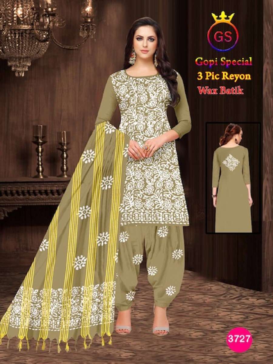 GS Rayon Gopi Wax Batic -Dress Material -Wholesale Catalog