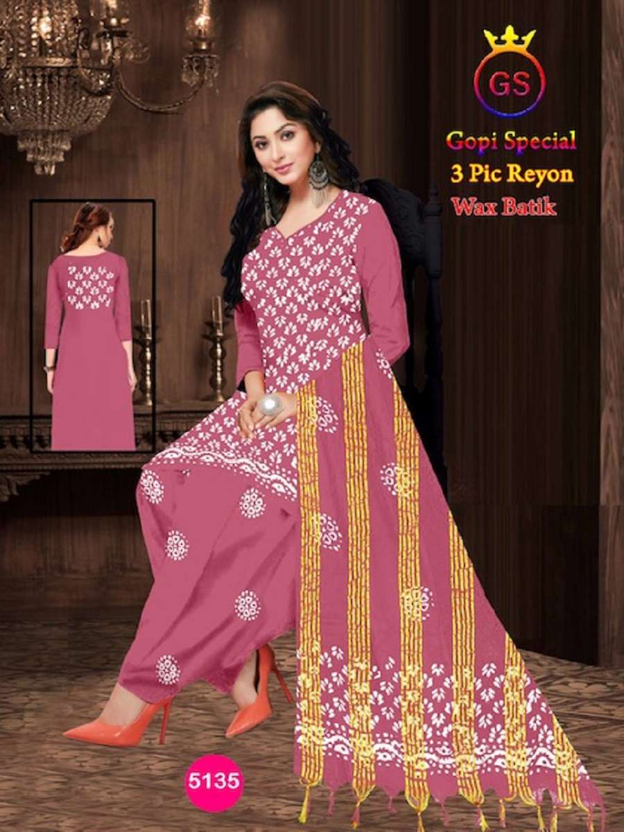 GS Rayon Gopi Wax Batic -Dress Material -Wholesale Catalog
