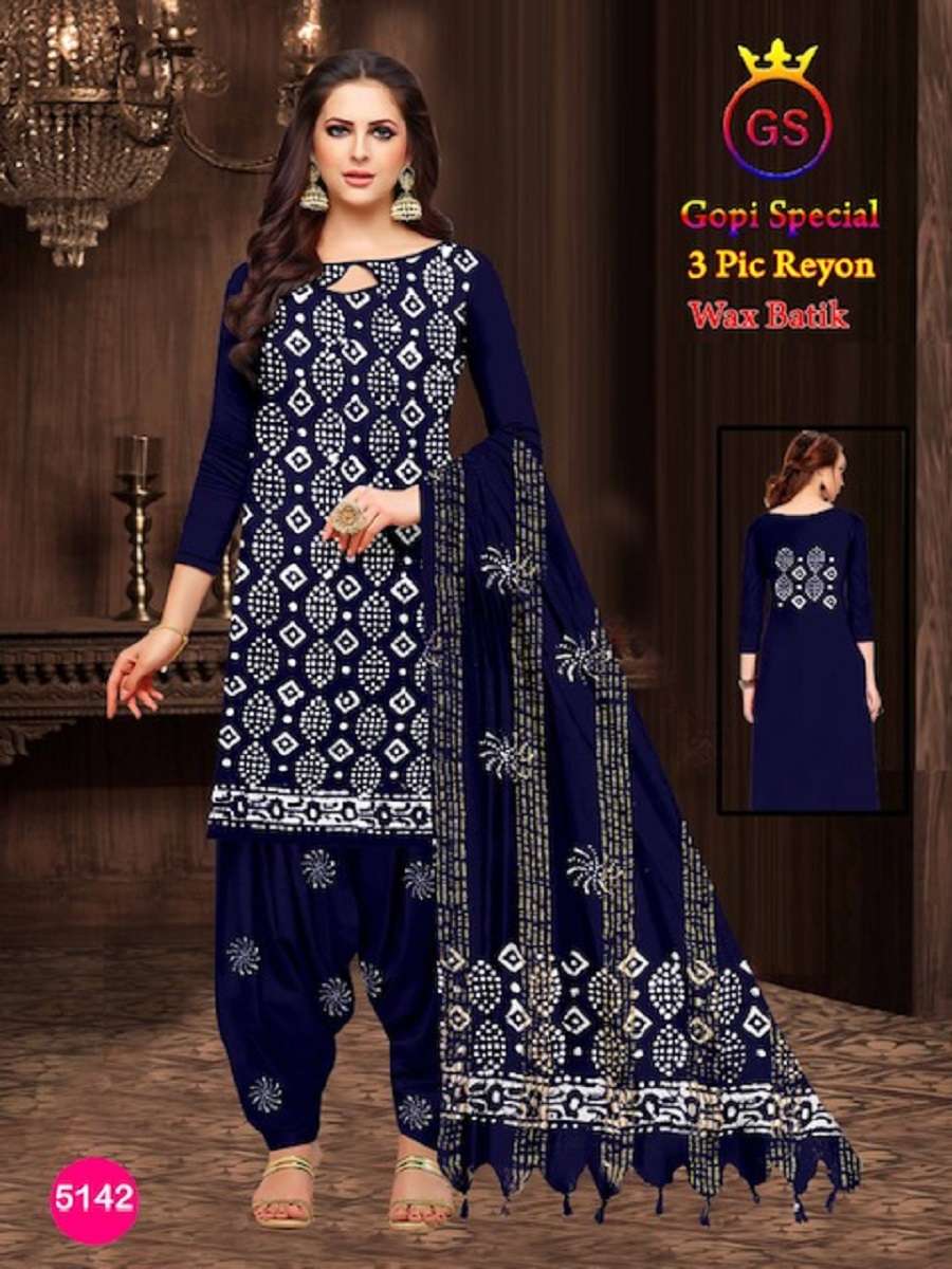 GS Rayon Gopi Wax Batic -Dress Material -Wholesale Catalog