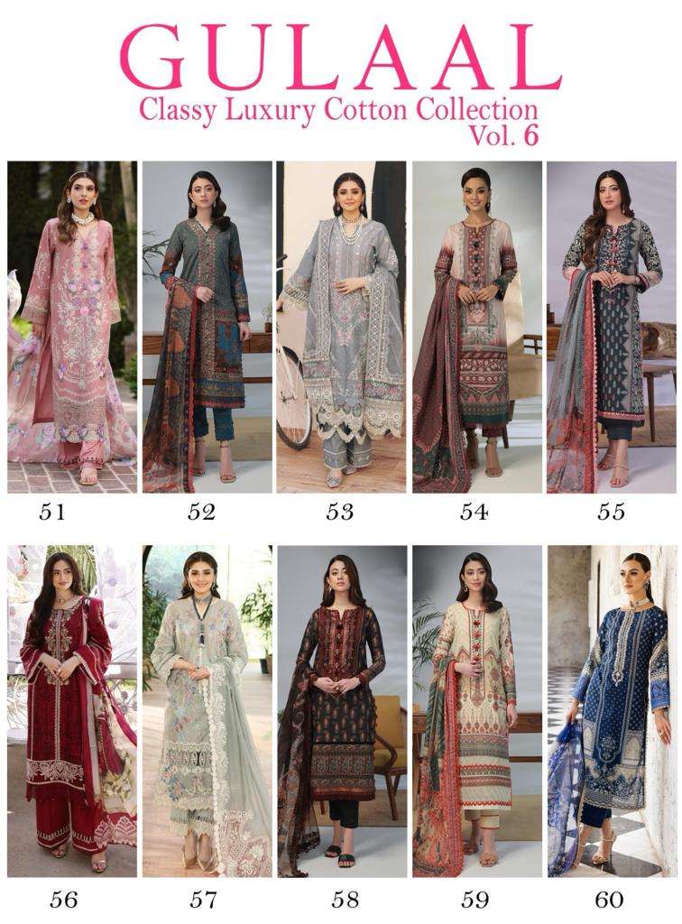 Gulaal Karachi Vol-6 – Dress Material -Wholesale Catalog