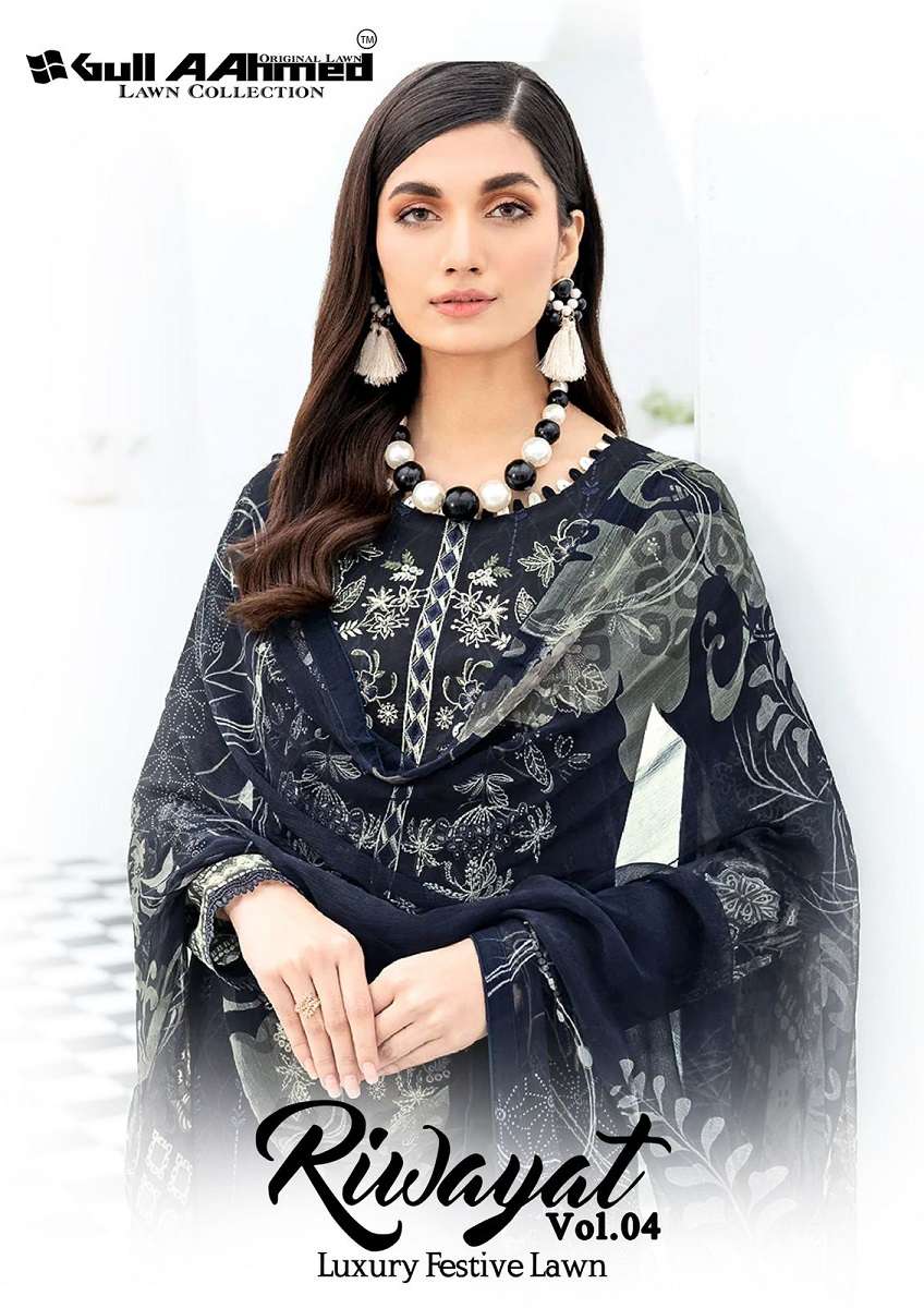 Gull A Ahmed Riwayat Vol 4 Lawn Cotton Dress Material Wholesale catalog