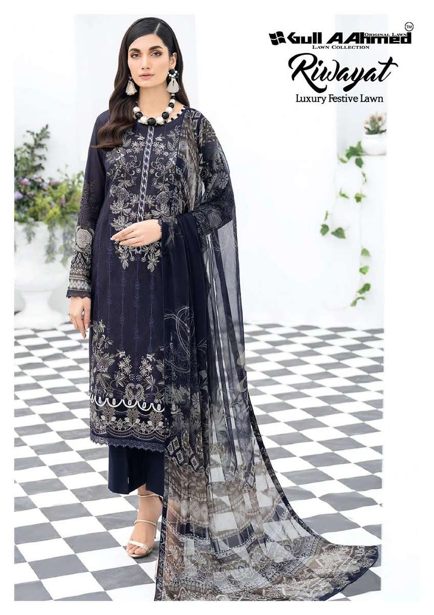 Gull A Ahmed Riwayat Vol 4 Lawn Cotton Dress Material Wholesale catalog