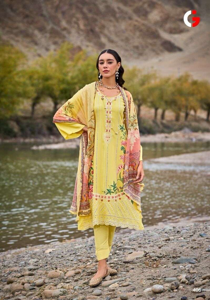 Gull Jee Mehtaab Viscose Pashmina Dress Material Wholesale catalog