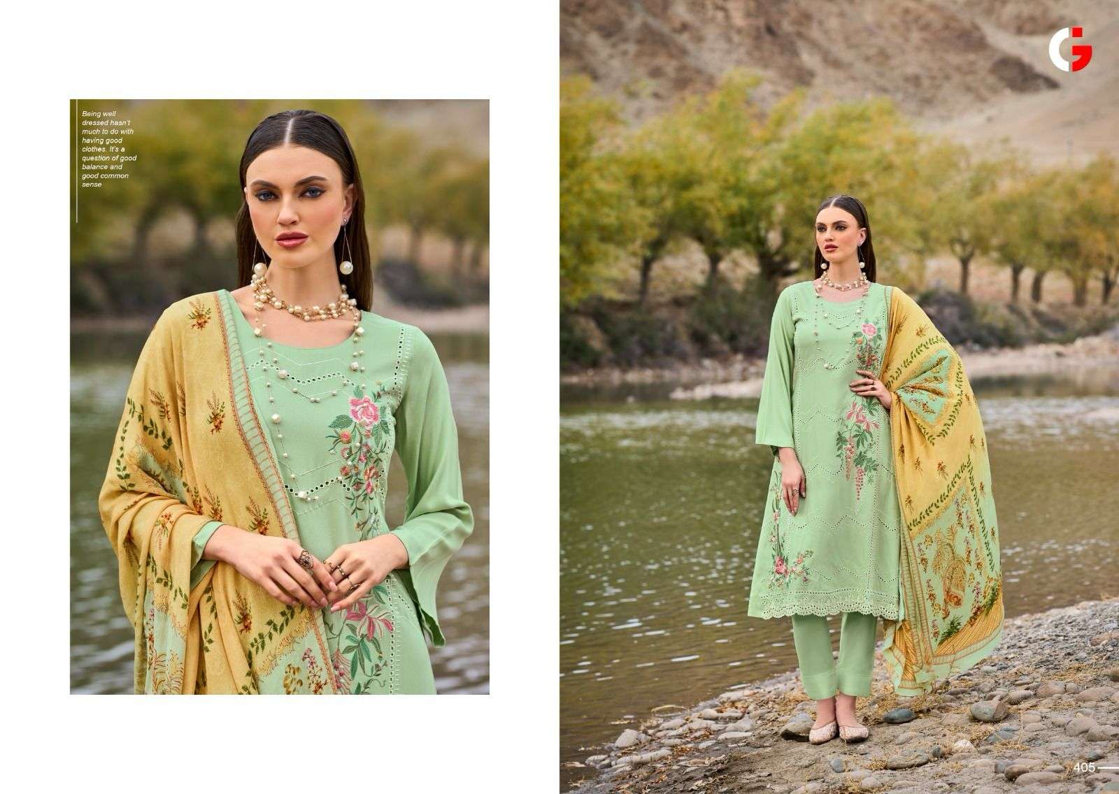 Gull Jee Mehtaab Viscose Pashmina Dress Material Wholesale catalog